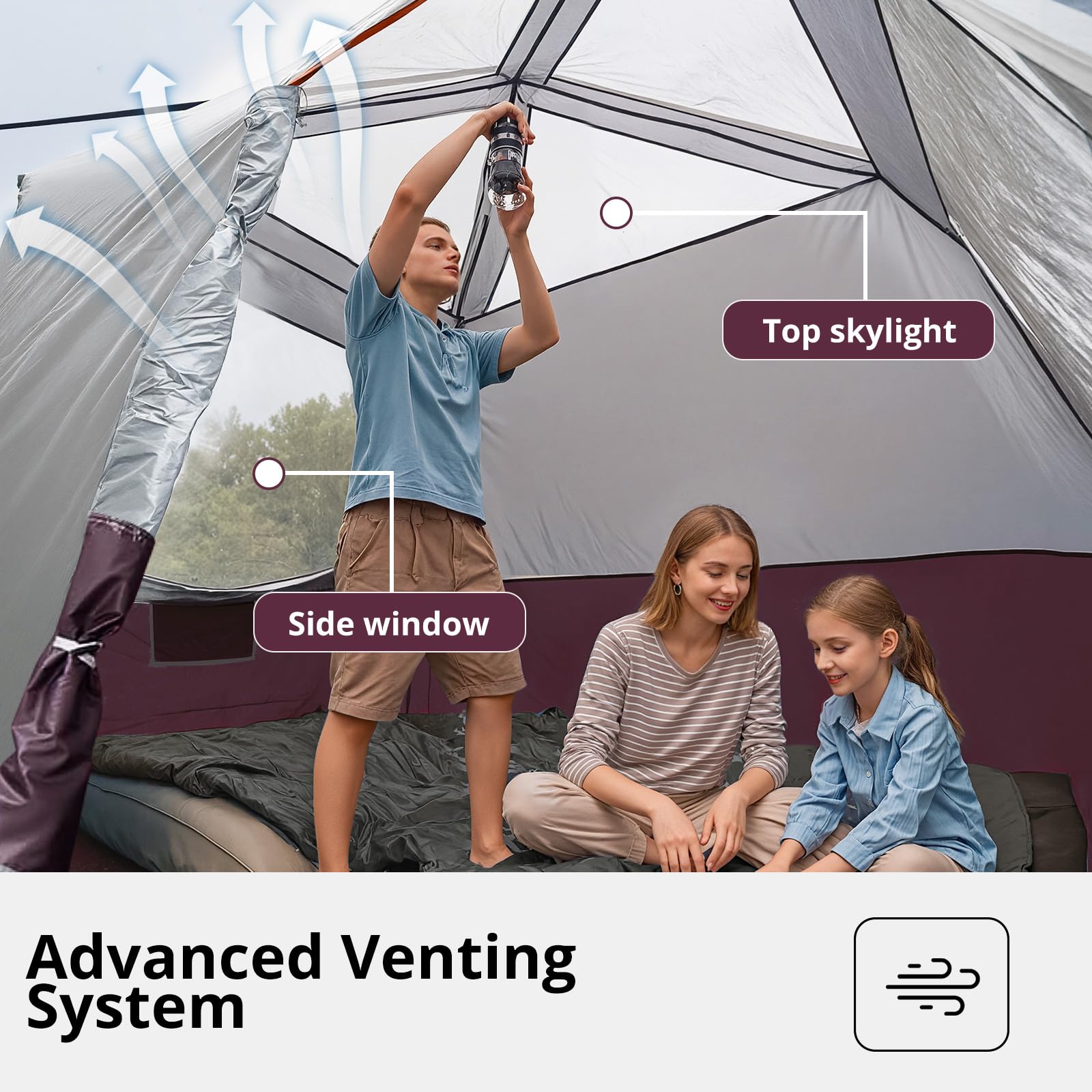4-6 Person Instant Cabin Camping Tent Windproof