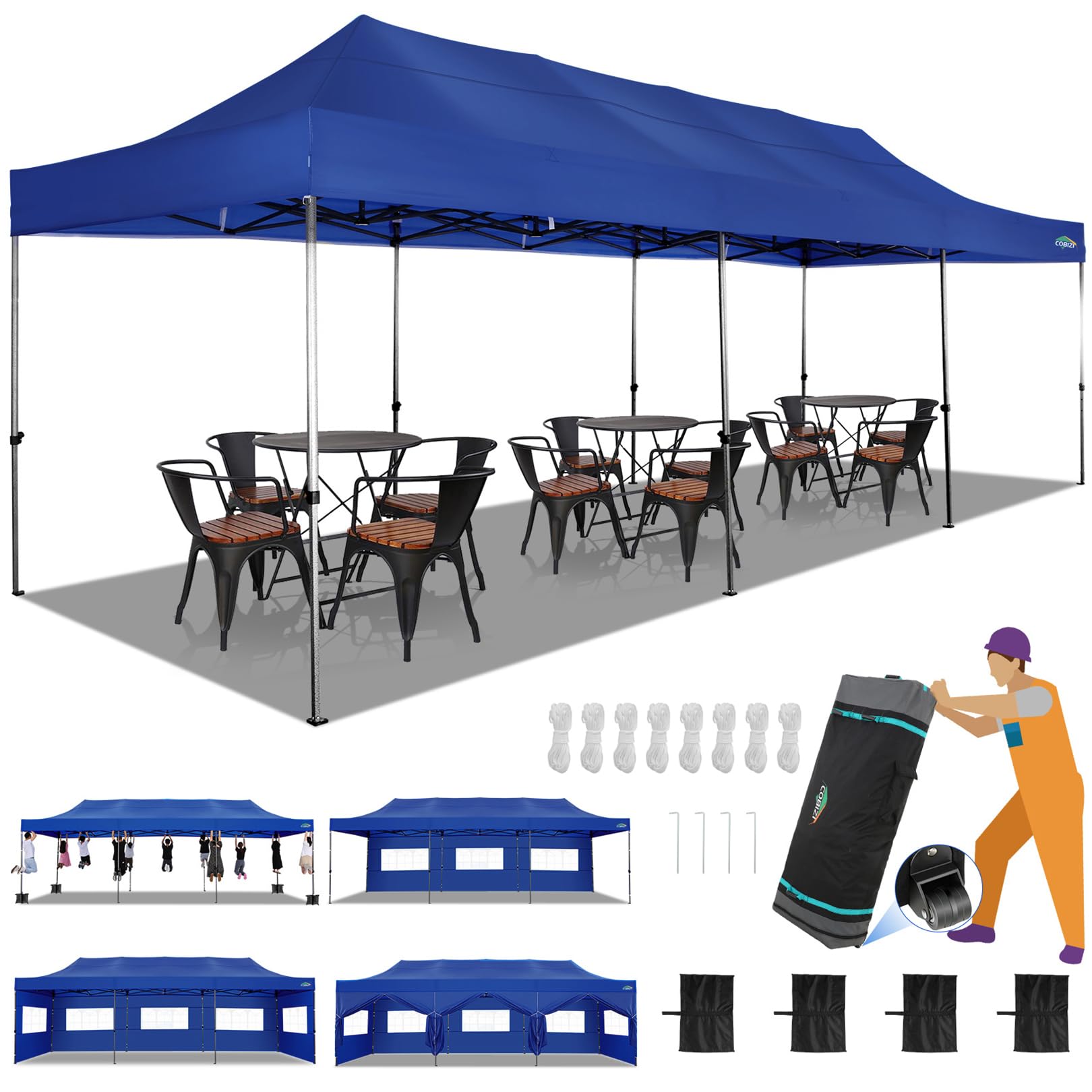 10x10 / 10x20 Pop Up Canopy Tent with Sidewalls