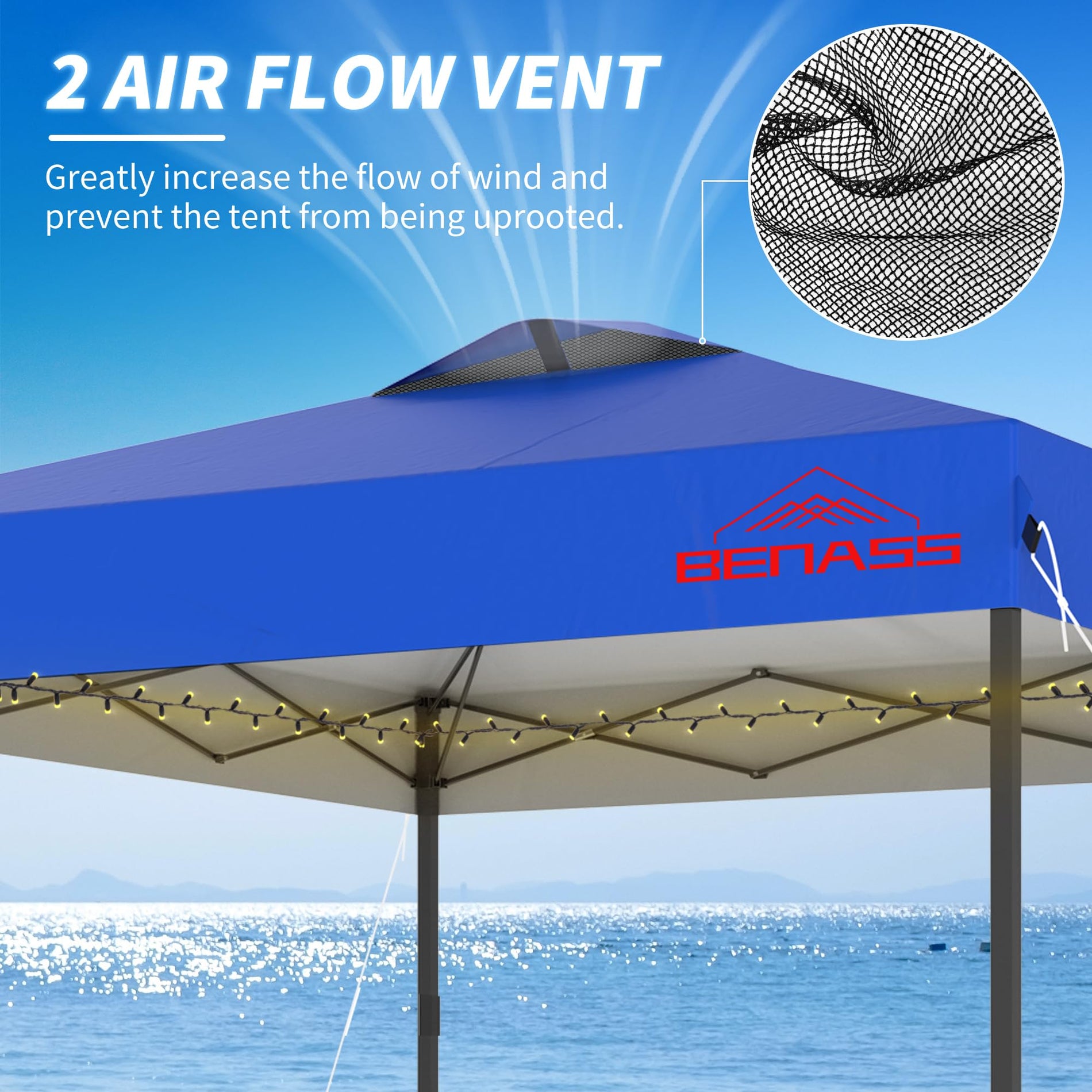 Benass 10x10 Pop Up Canopy with 3 Sidewalls