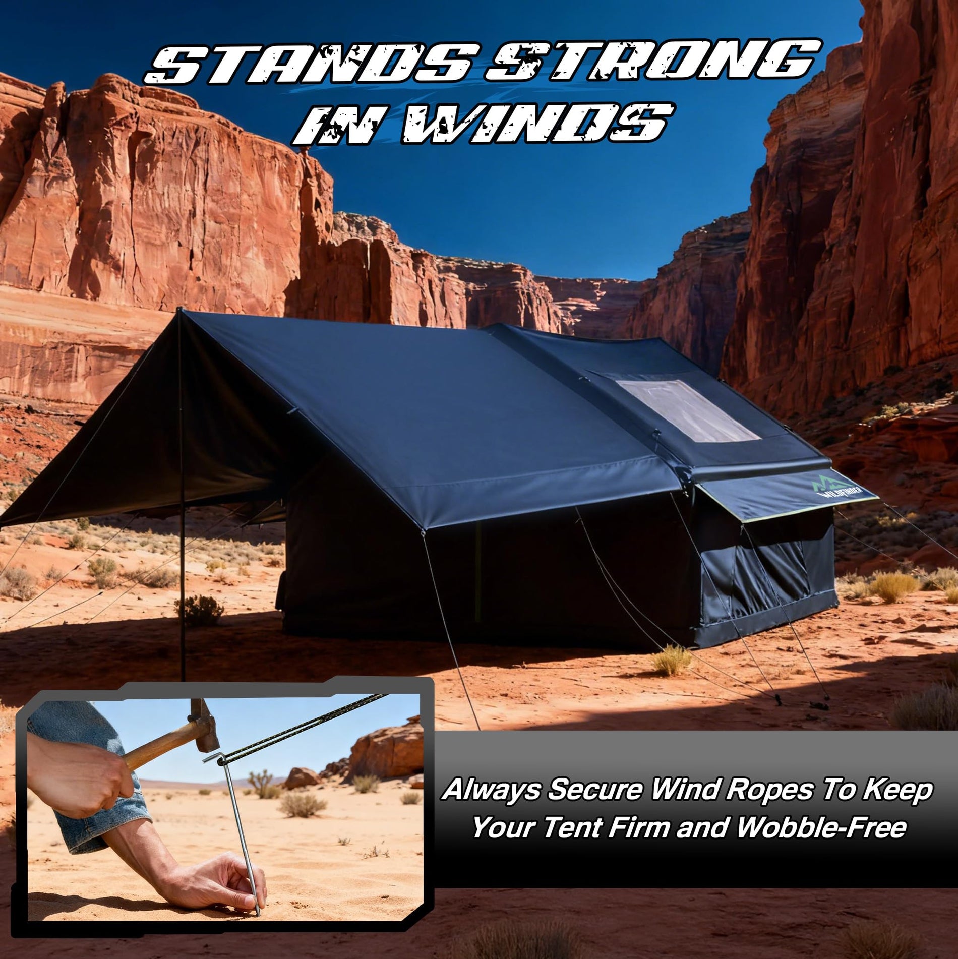 Inflatable Glamping Tent with Skylight & Stove Jack