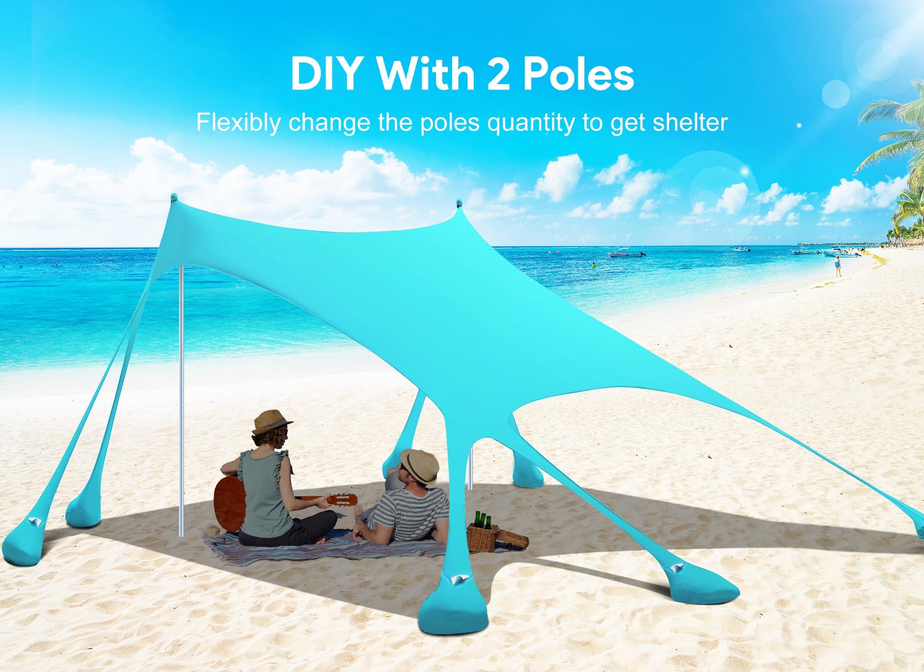 UPF 50+ Beach Canopy Sun Shelter
