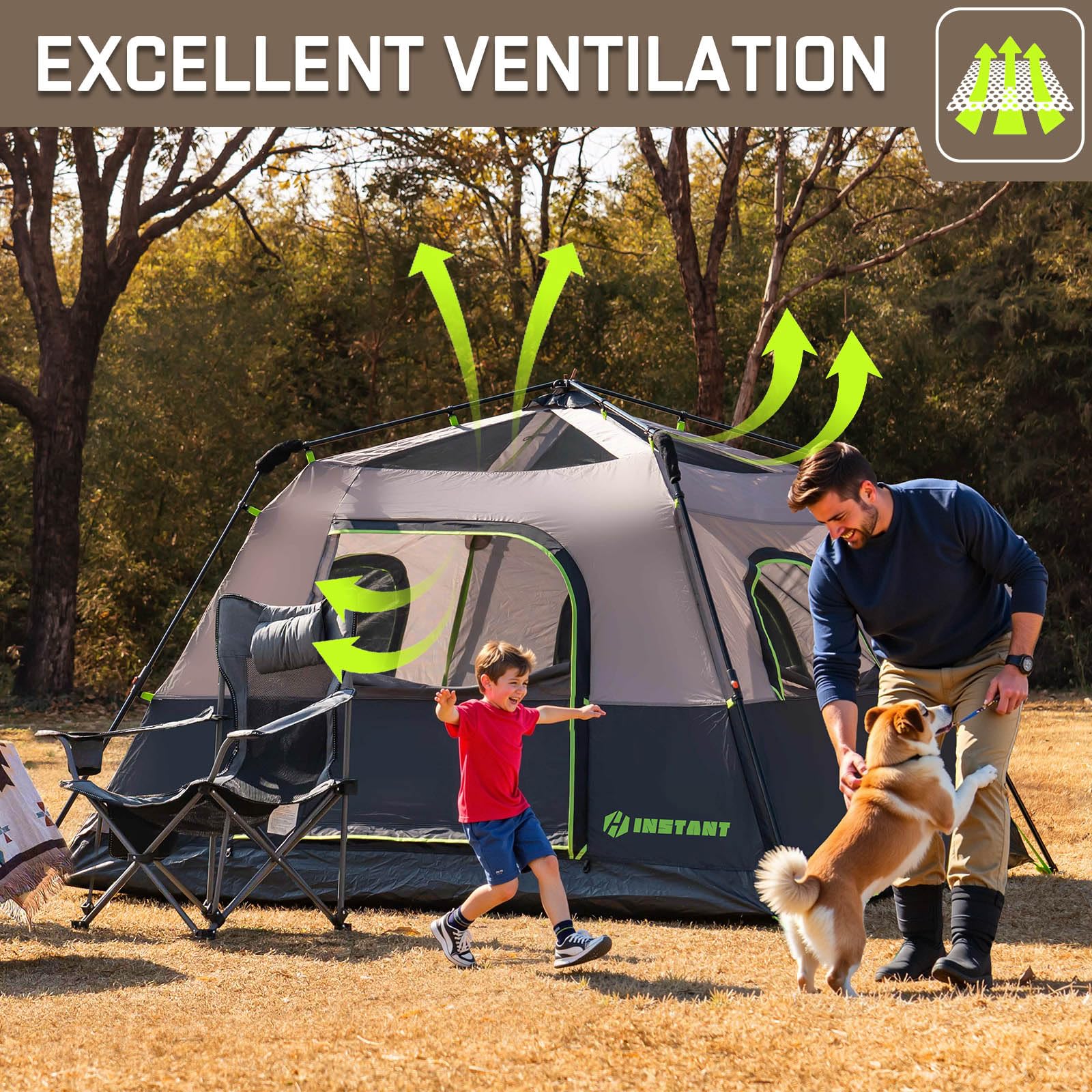 4-10 Person Instant Pop Up Cabin Tent Waterproof