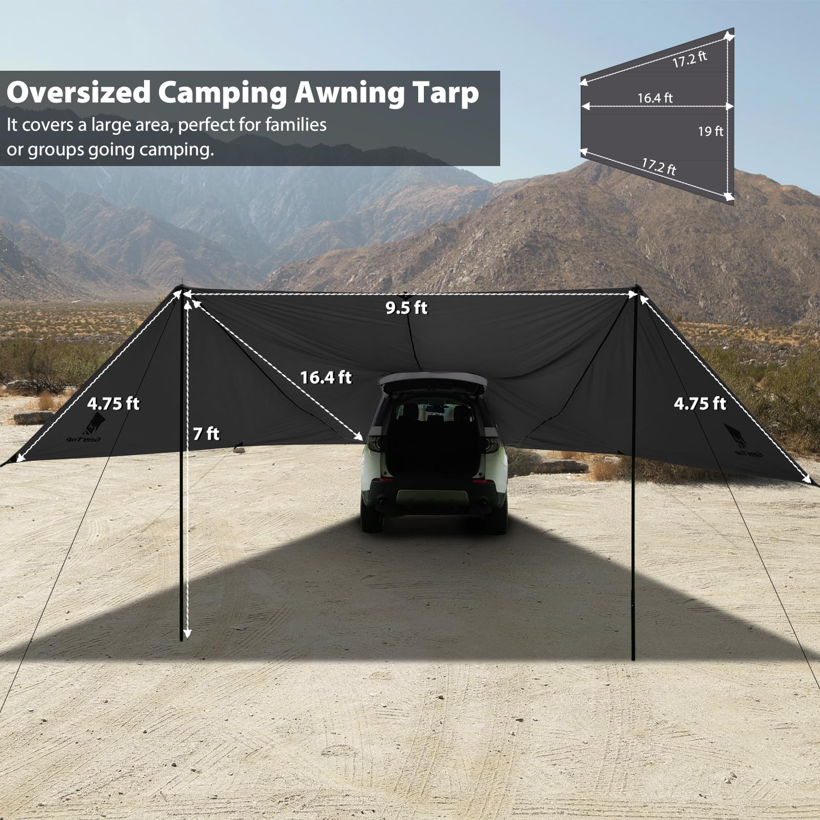 Waterproof SUV Tailgate Awning Tarp