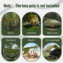 17x10 Waterproof Camping Tarp Canopy