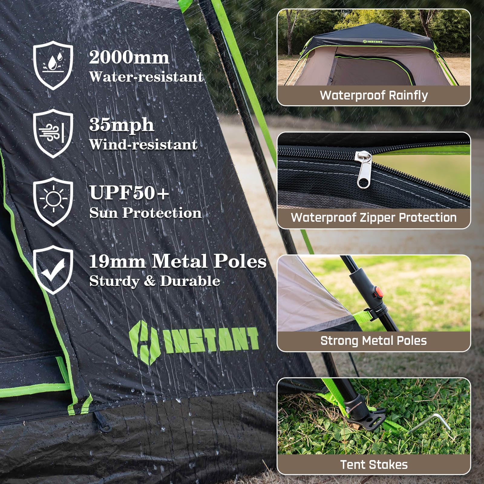 4-10 Person Instant Pop Up Cabin Tent Waterproof