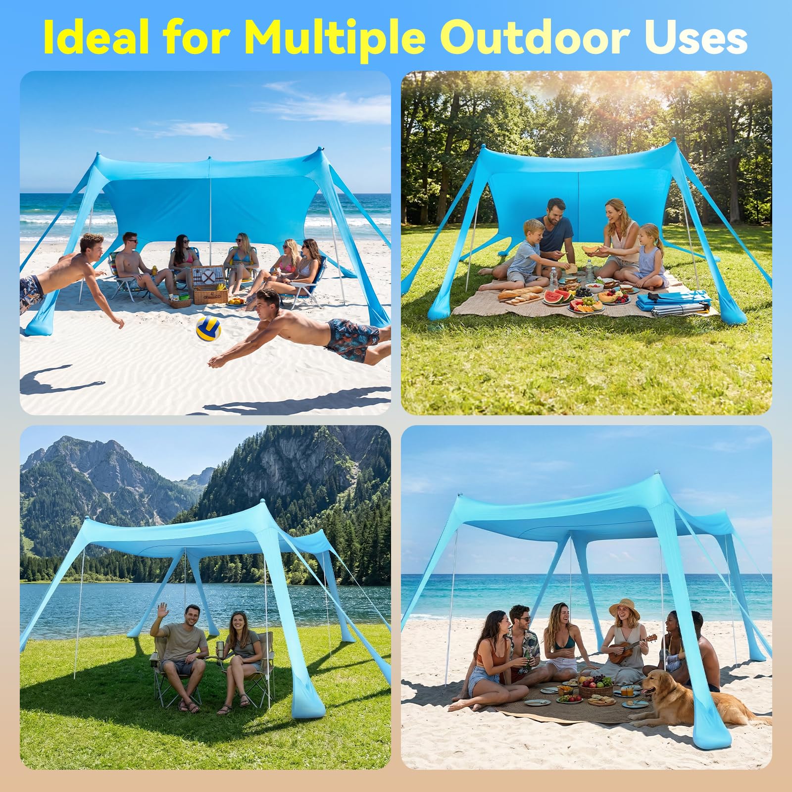10x10 Beach Shade Canopy Tent UPF 50+