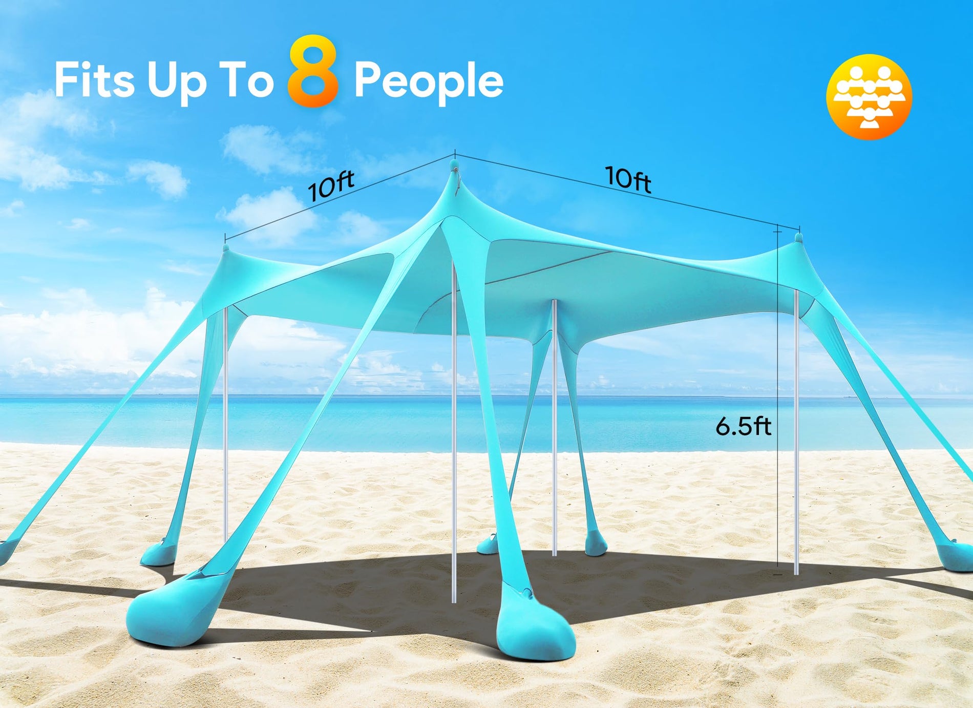 UPF 50+ Beach Canopy Sun Shelter