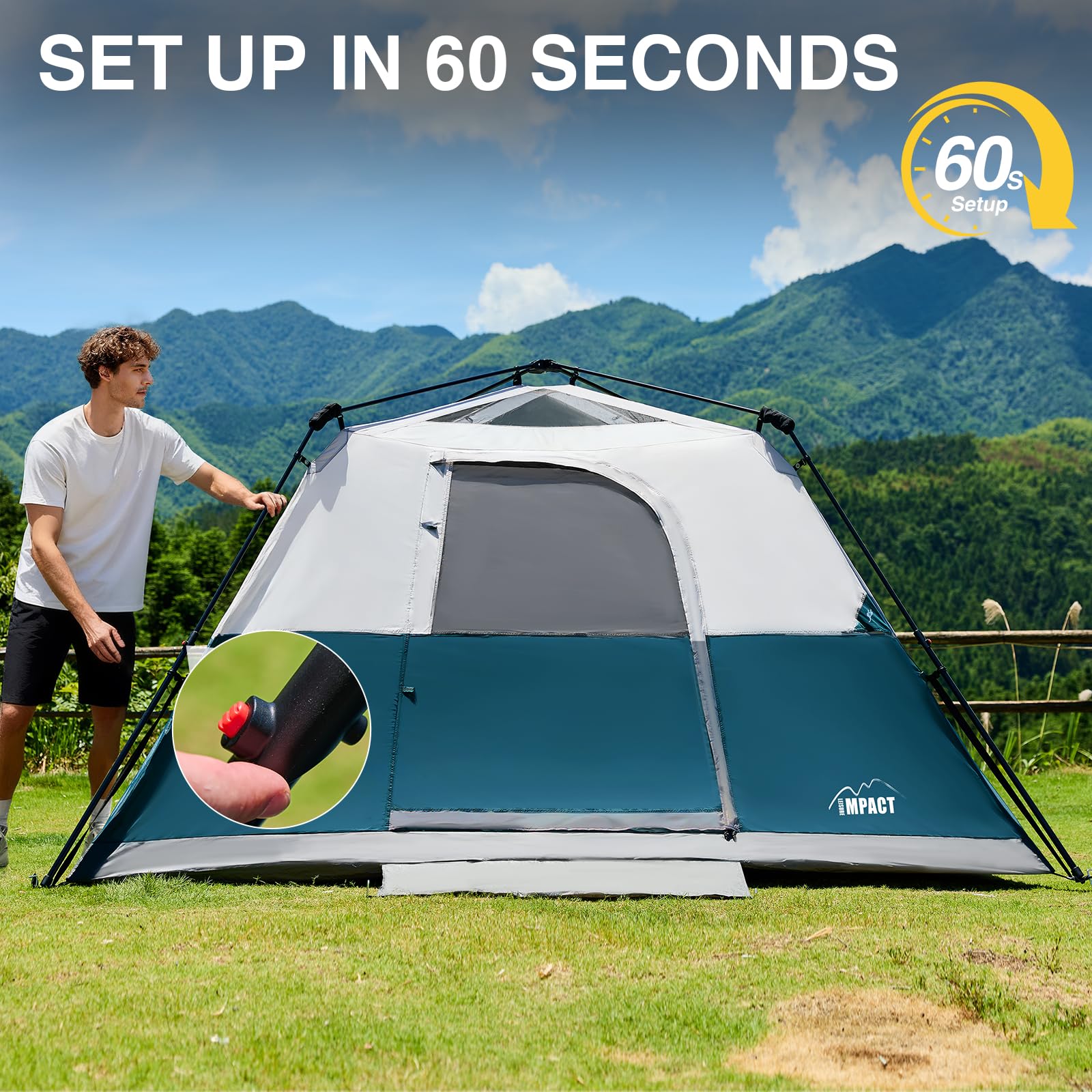 6-Person Instant Family Cabin Tent Waterproof