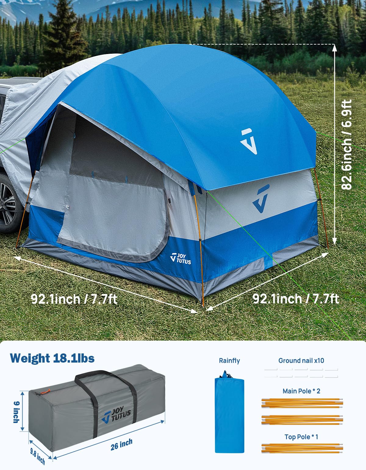 6-8 Person Waterproof SUV Camping Tent
