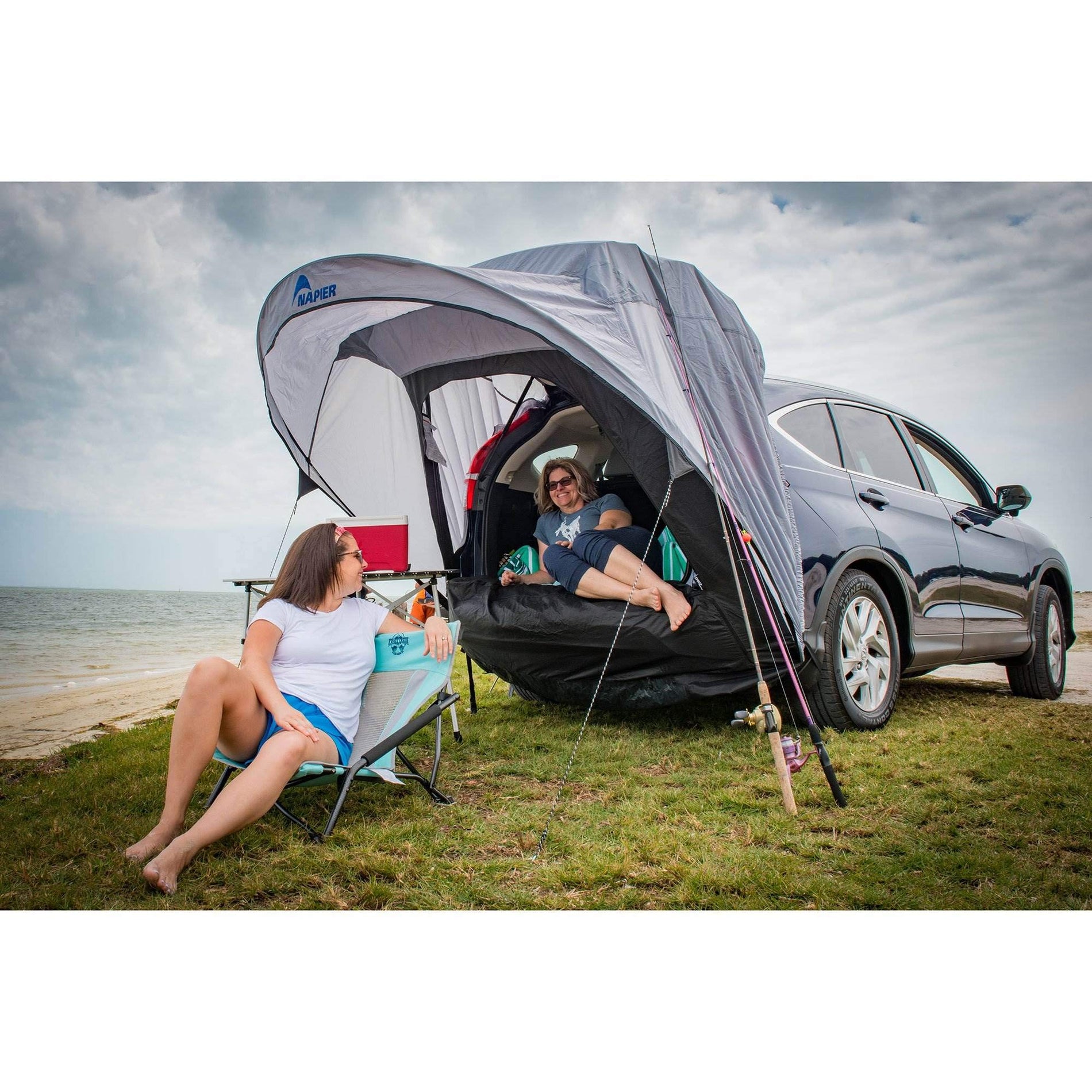 SUV Tailgate Tent with Awning and Mesh Door