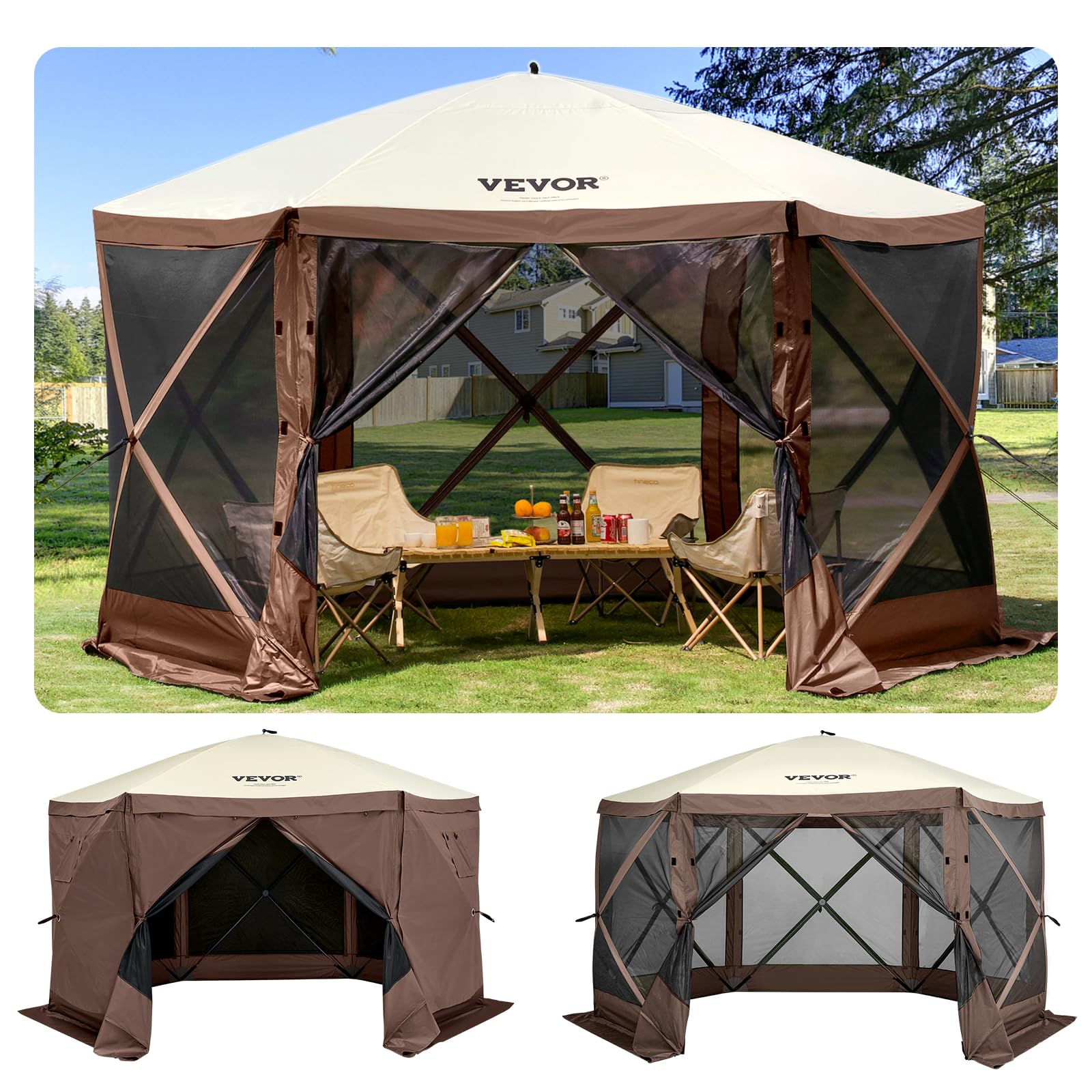 12x12 Pop Up Gazebo Tent with Privacy Panels