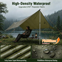 17x10 Waterproof Camping Tarp Canopy