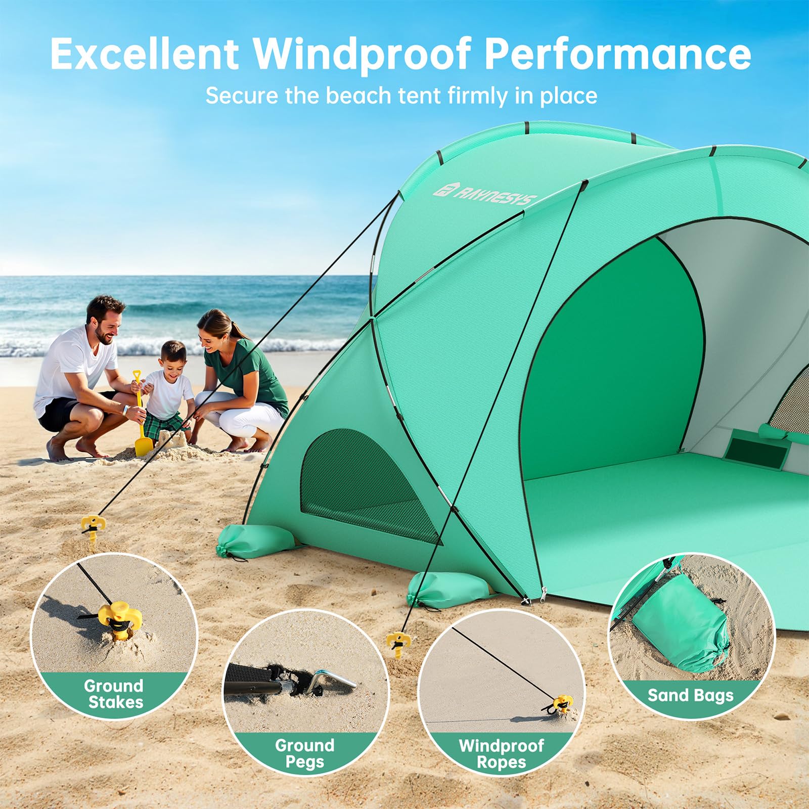 UPF 50+ Beach Sun Shelter Tent