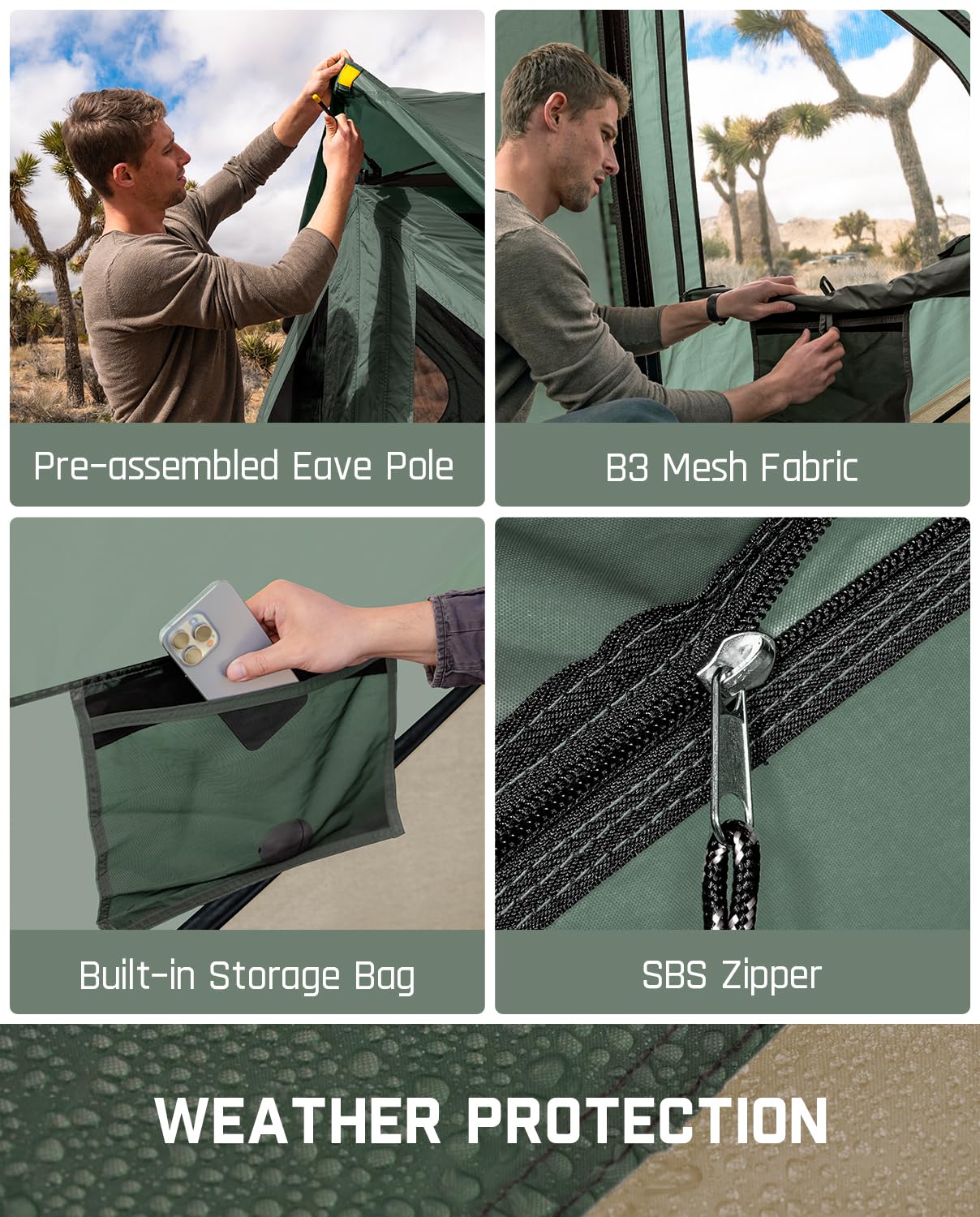 4-Person Instant Pop Up Cabin Camping Tent