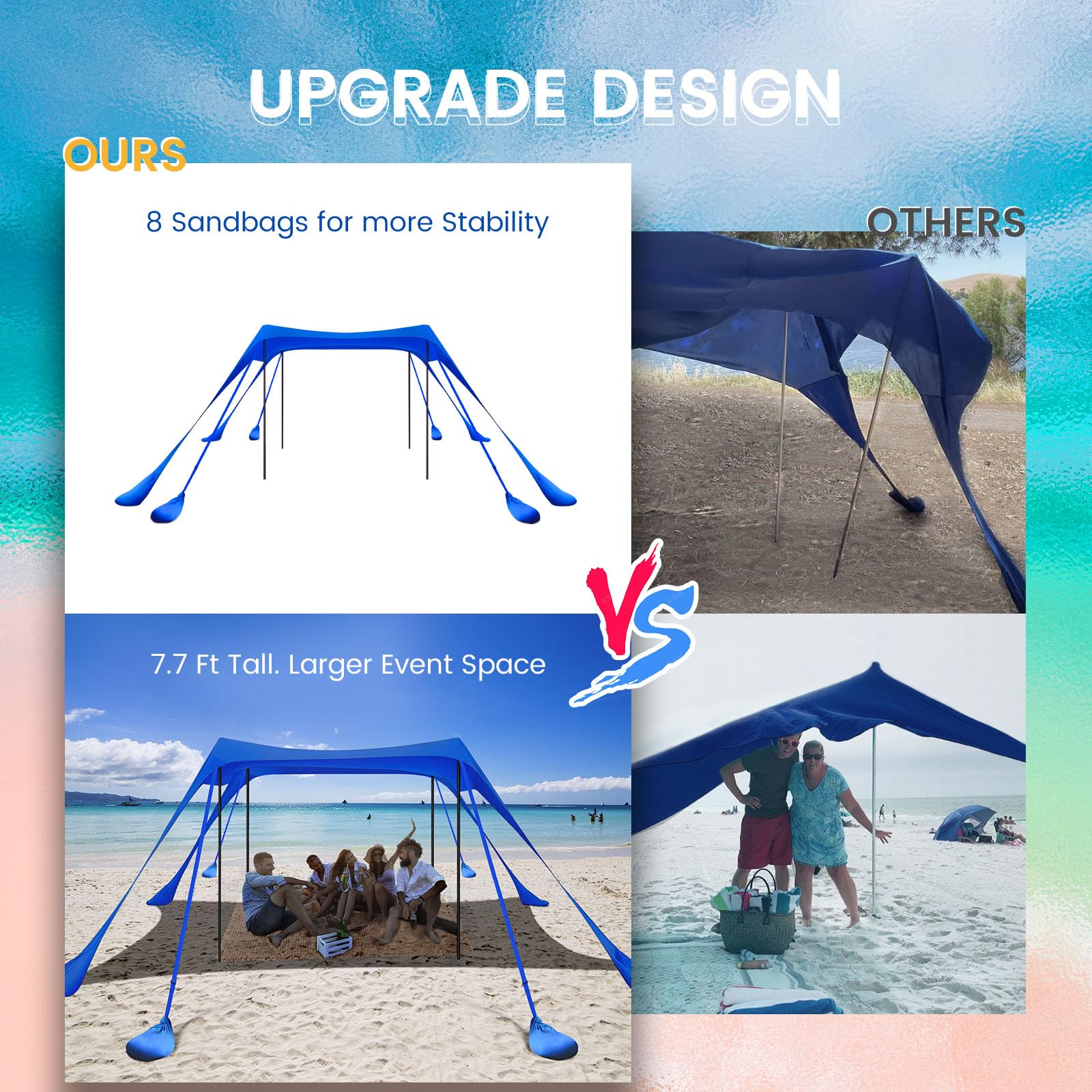 besuhot Beach Tent Sun Shelter 10x10FT