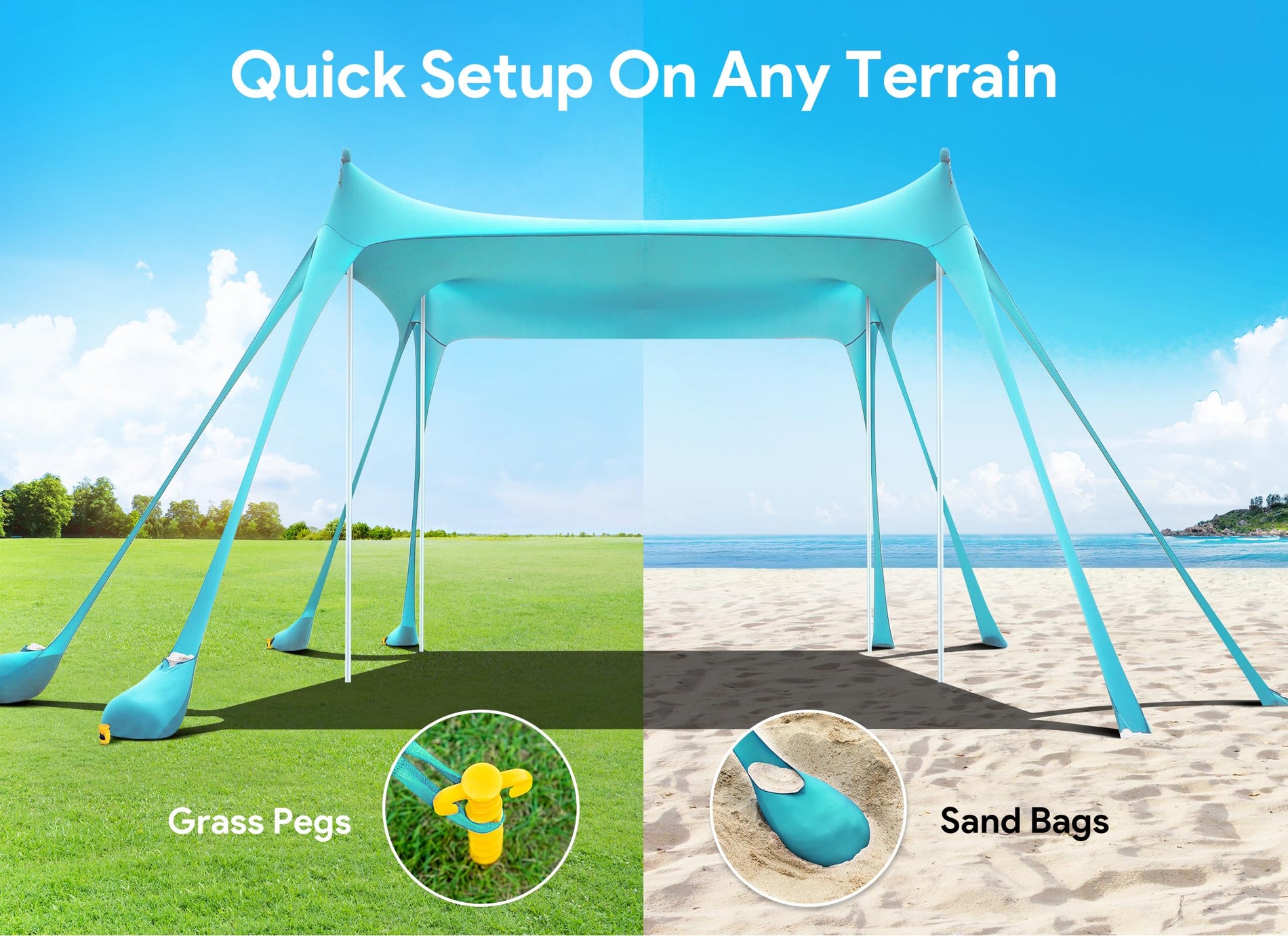 UPF 50+ Beach Canopy Sun Shelter