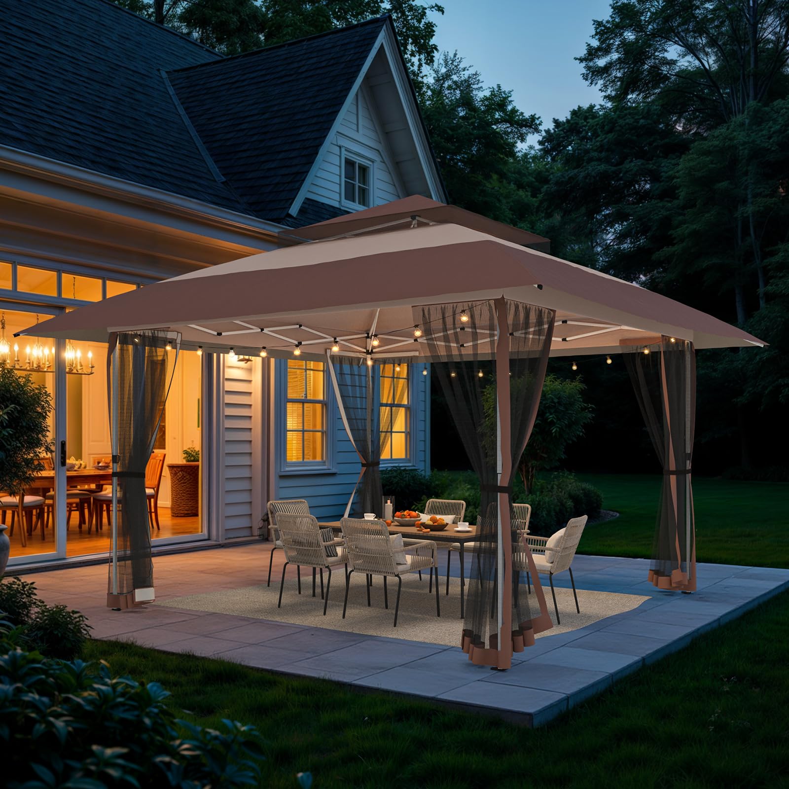 13x13 Pop Up Gazebo with Mesh Netting