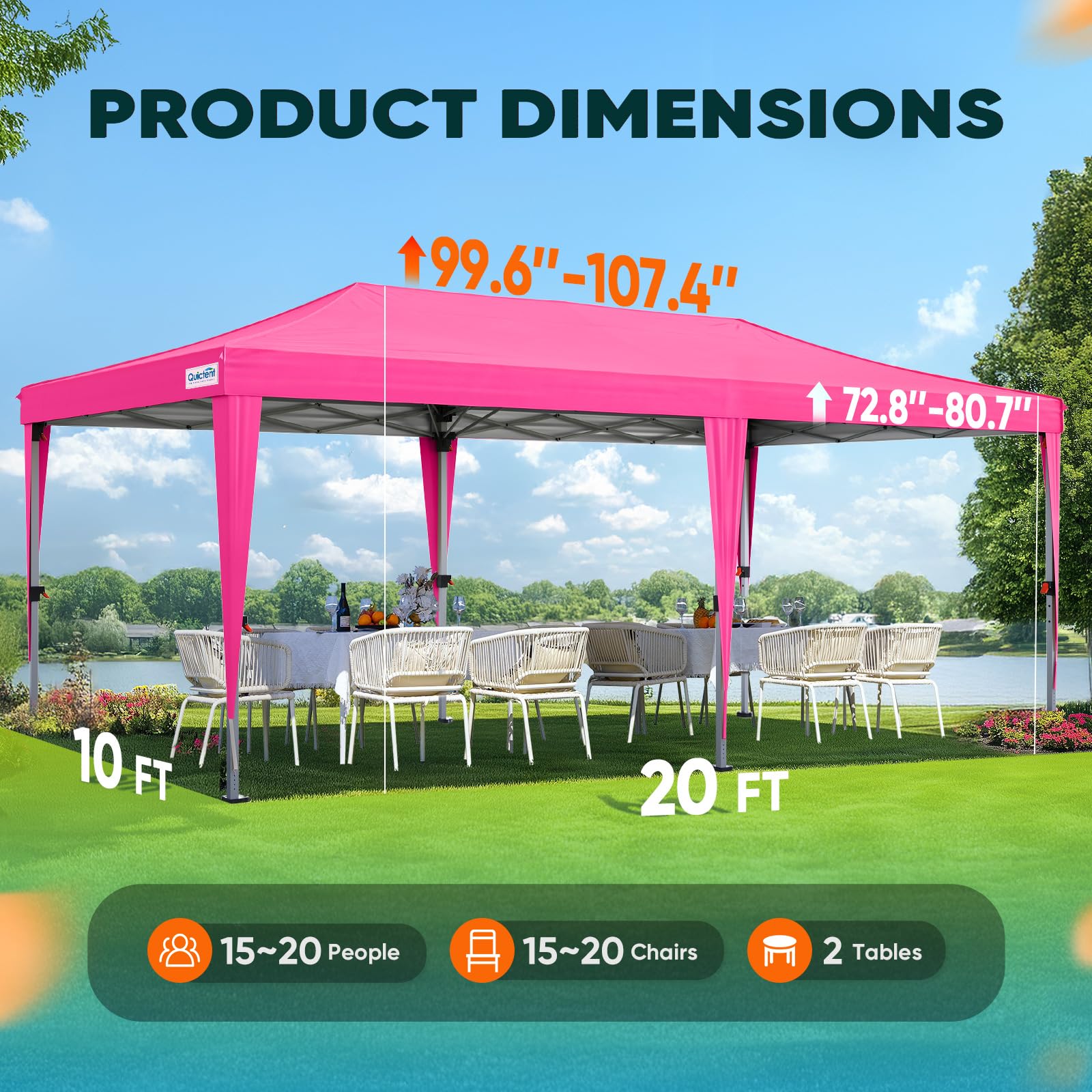 10x20 Pop Up Canopy Tent with Sidewalls