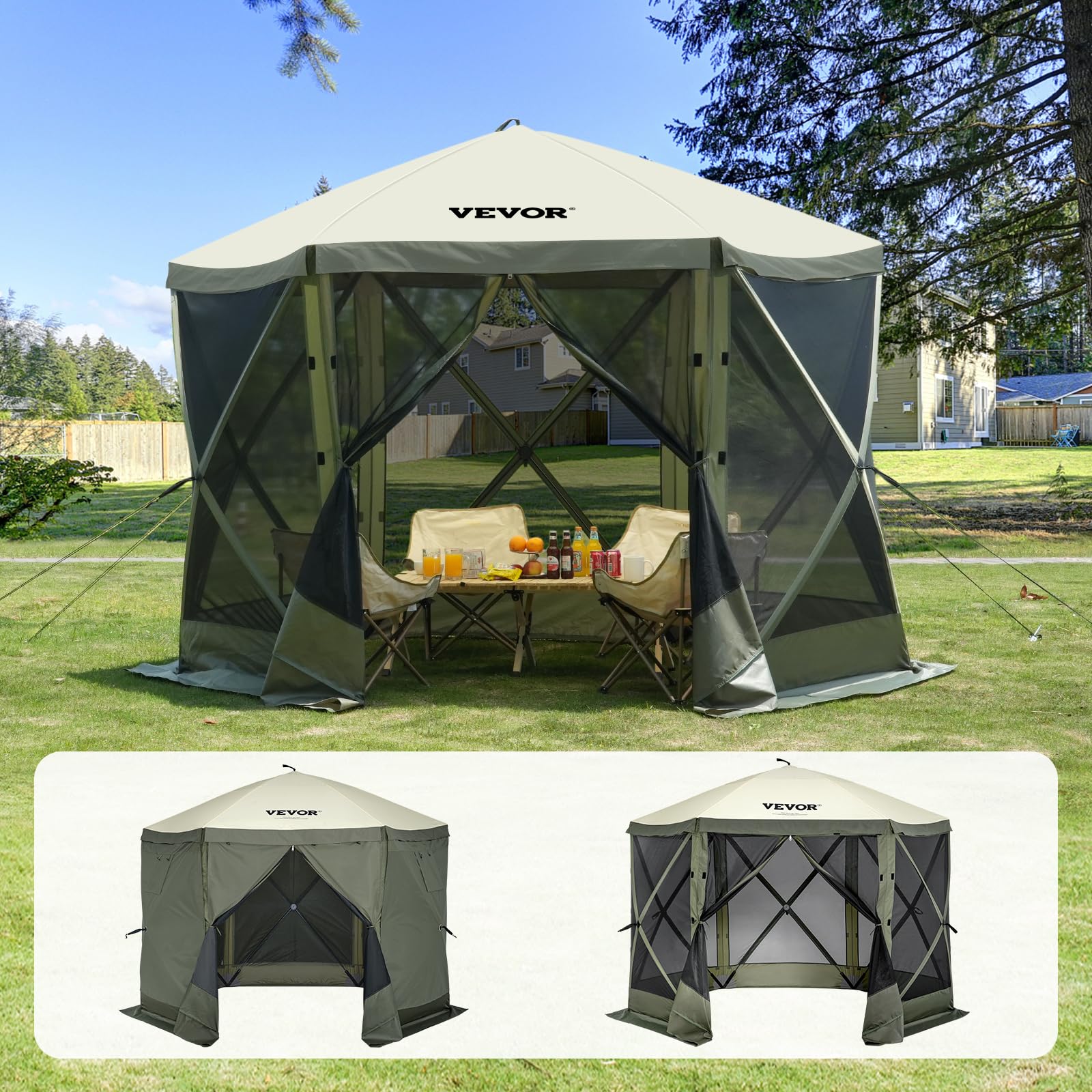 12x12 Pop Up Gazebo Tent with Privacy Panels