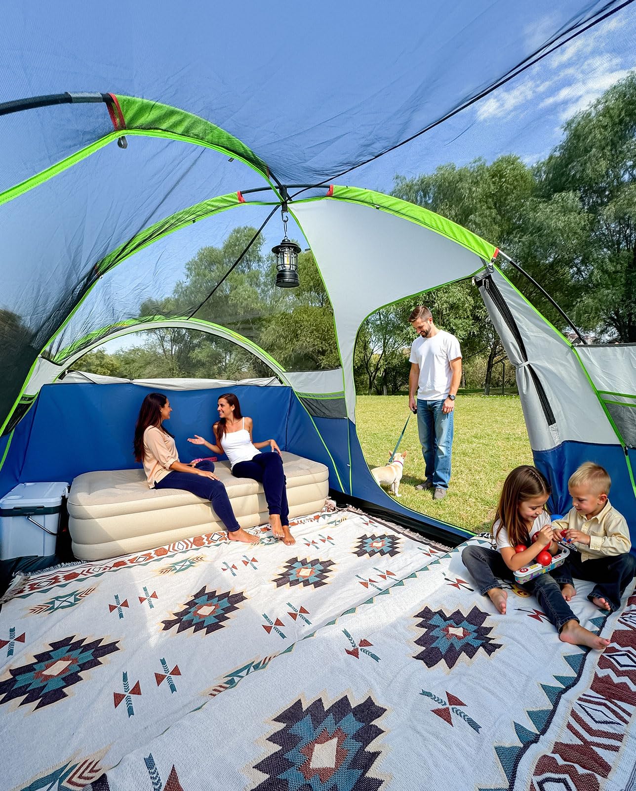 8-Person 3-Room Family Dome Camping Tent