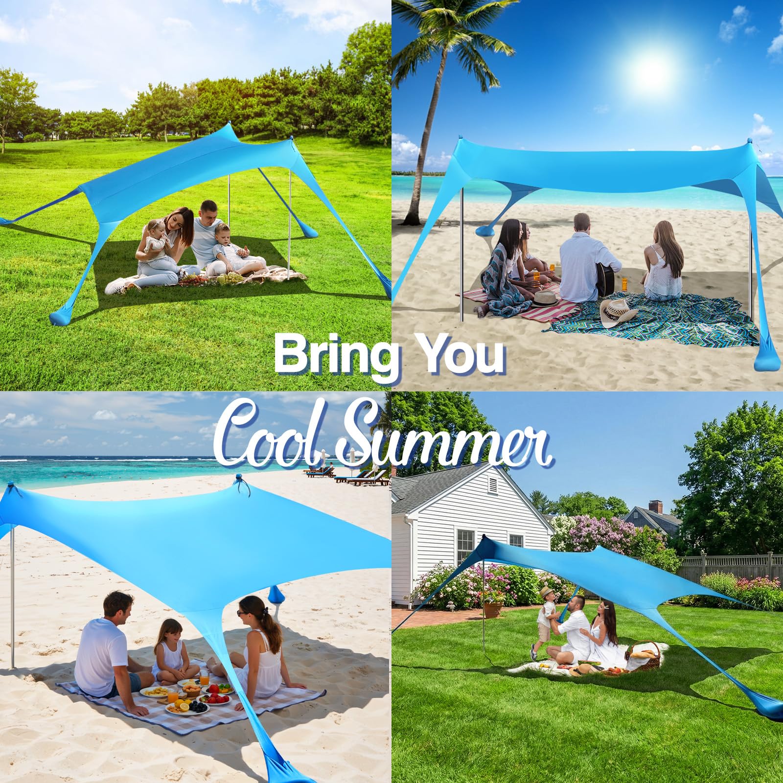 UPF 50+ Beach Shade Canopy