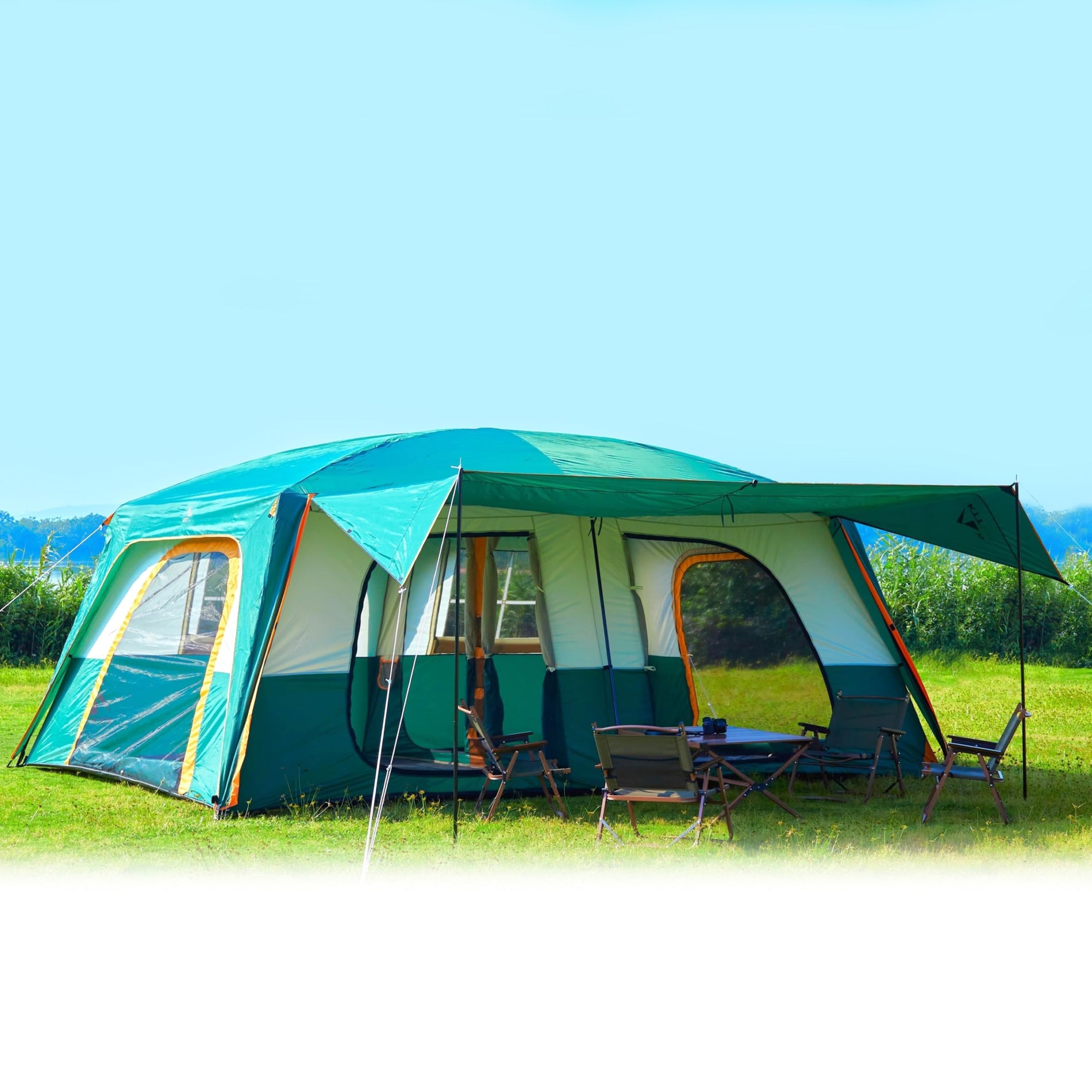 12-14 Person Family Cabin Tent 2-Room Waterproof