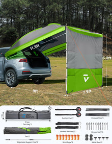 11.5x7.9 Vehicle Awning with Removable Sides