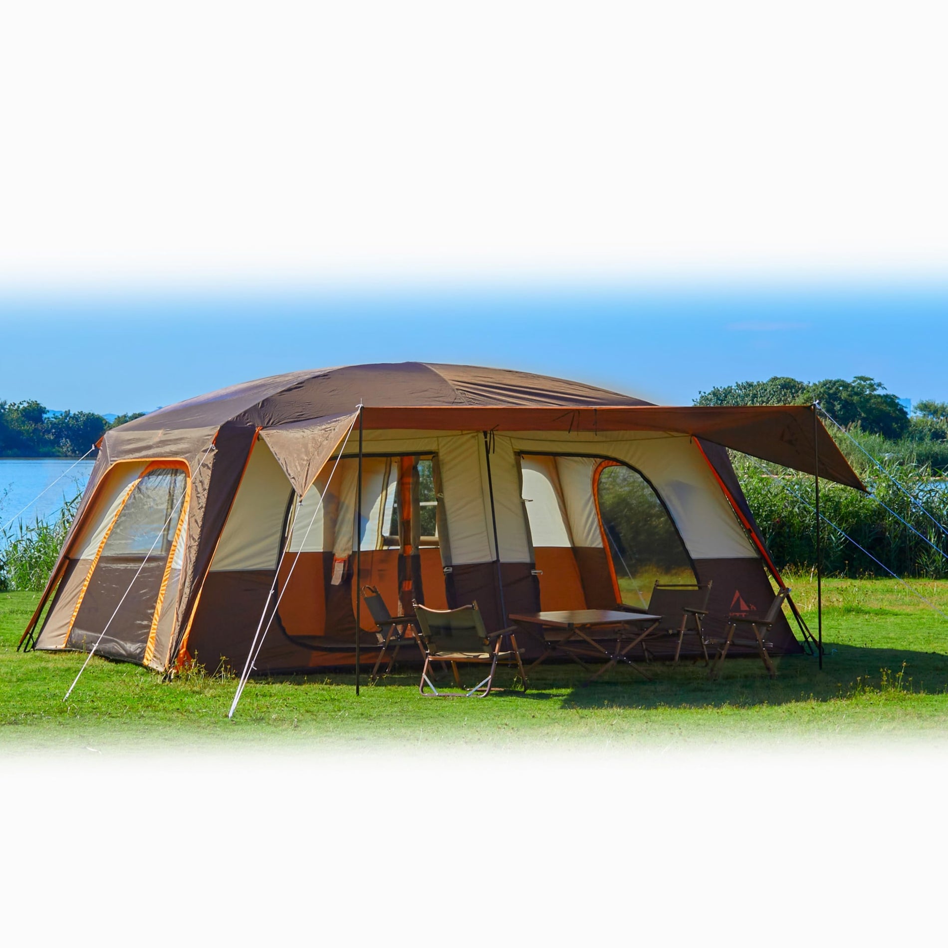12-14 Person Family Cabin Tent 2-Room Waterproof