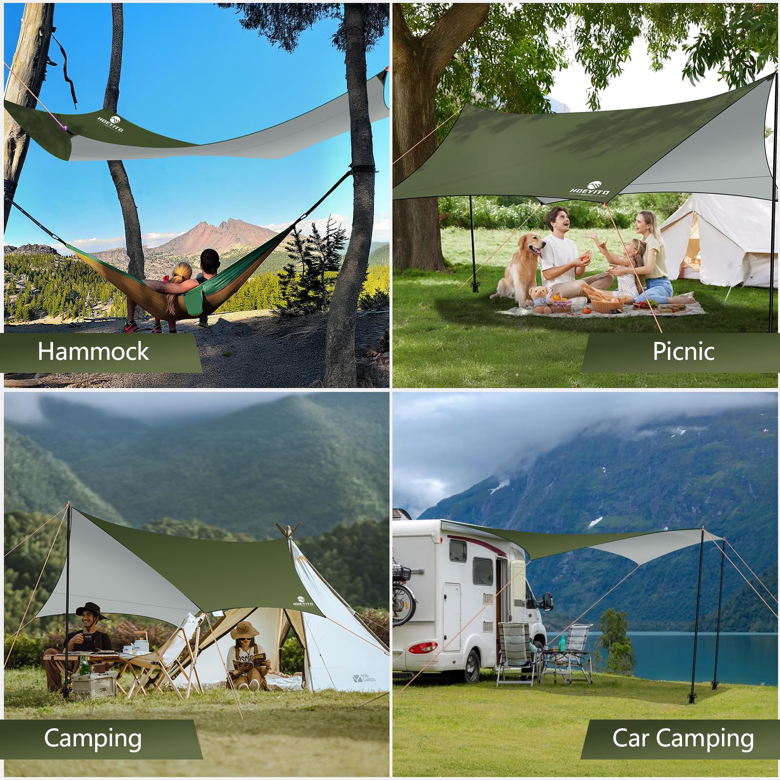 15x12.5 Waterproof Camping Tarp Canopy