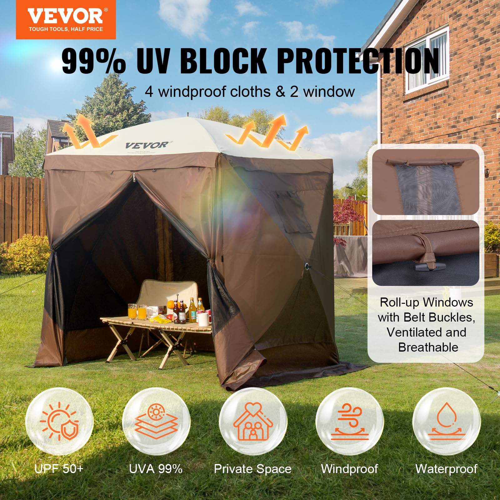 12x12 Pop Up Gazebo Tent with Privacy Panels