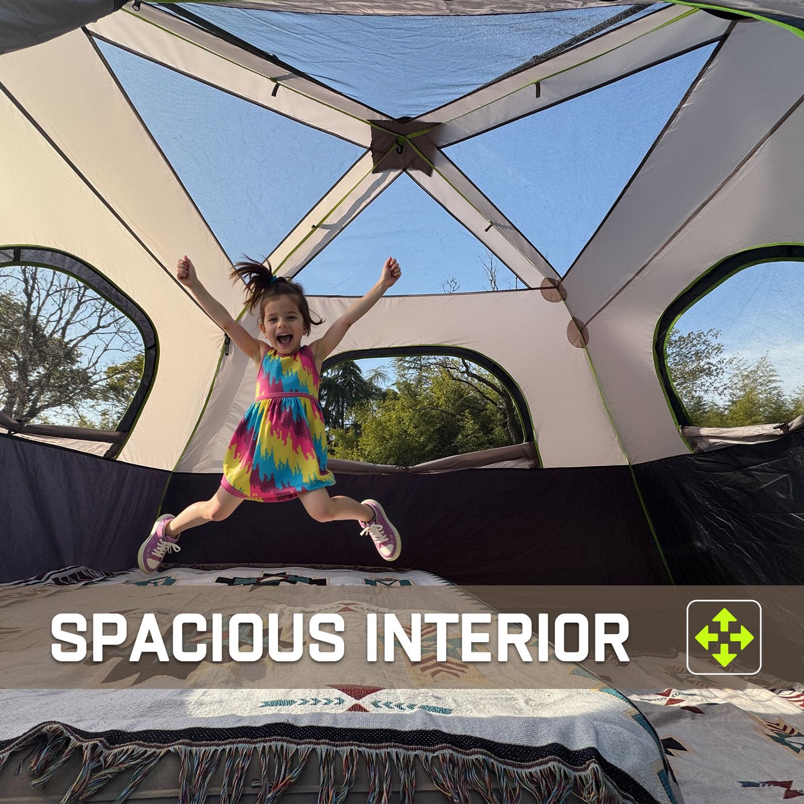 4-10 Person Instant Pop Up Cabin Tent Waterproof
