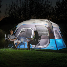 CORE Instant Cabin Tents with LED Lights | Family Multi Room Lighted Pop Up Tents for Camping | Included Storage Pockets for Camping Accessories