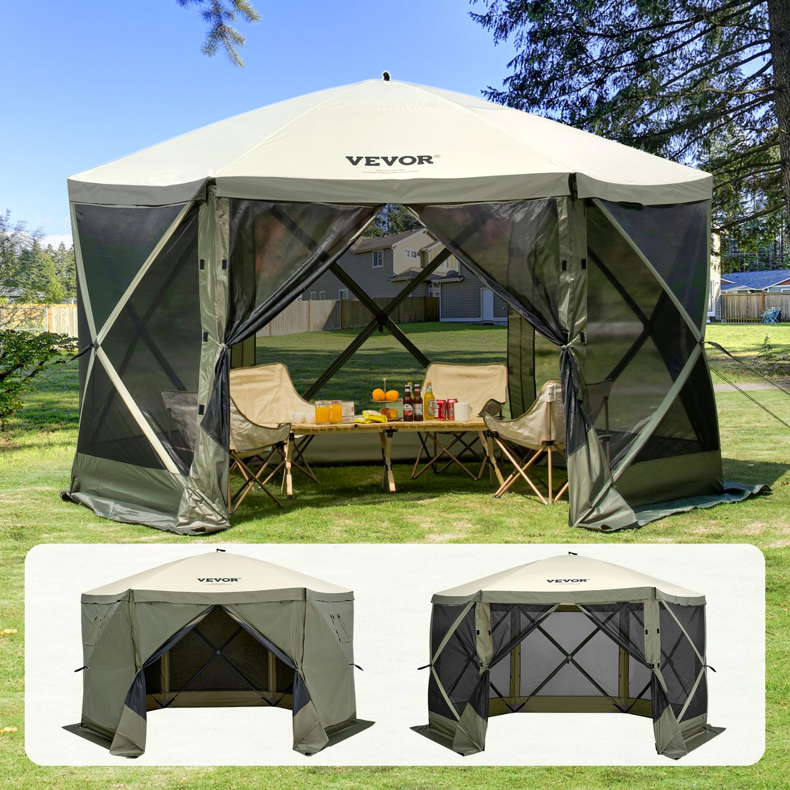 12x12 Pop Up Gazebo Tent with Privacy Panels