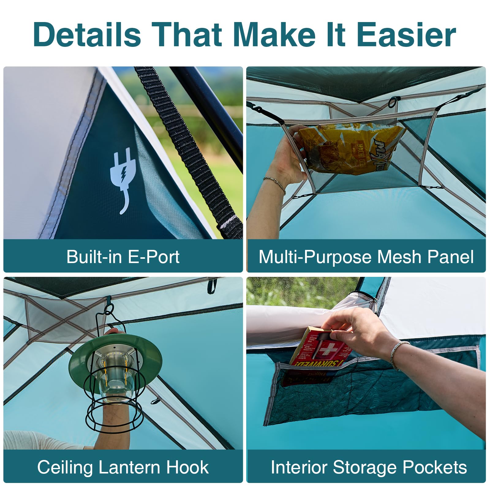 6-Person Instant Family Cabin Tent Waterproof
