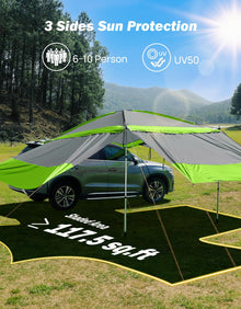 11.5x7.9 Vehicle Awning with Removable Sides