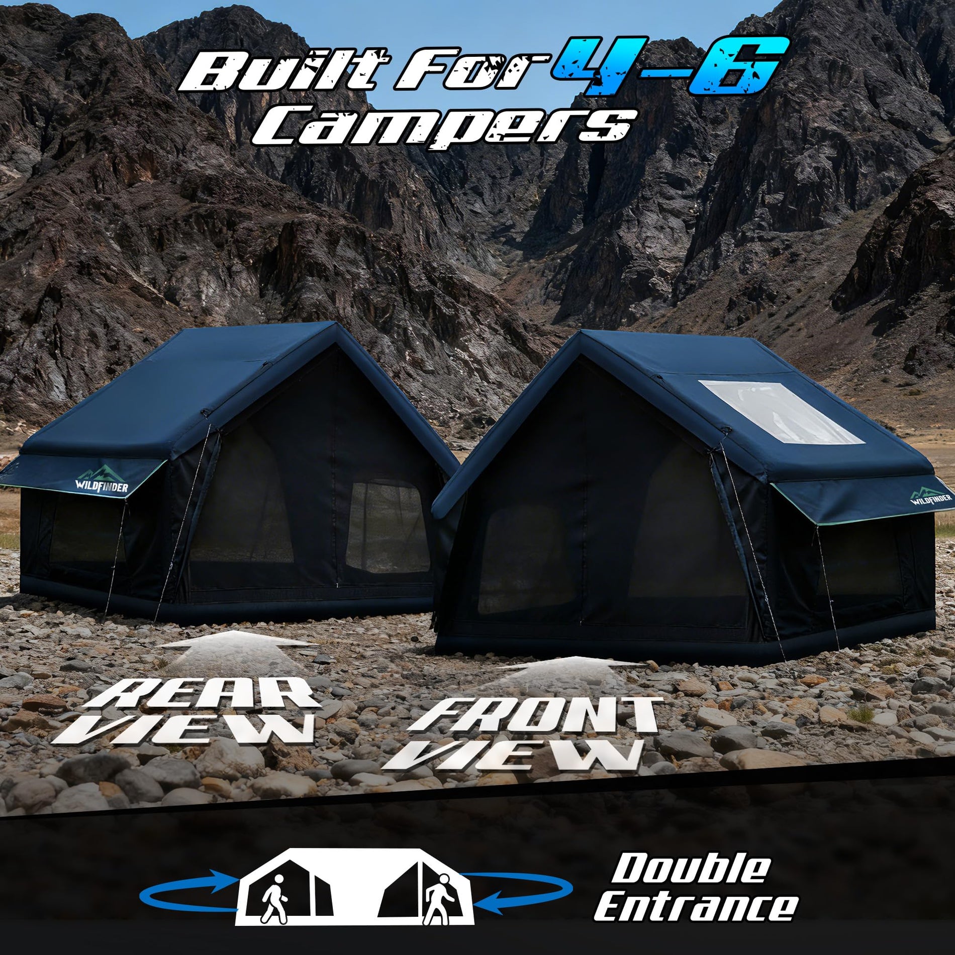 Inflatable Glamping Tent with Skylight & Stove Jack