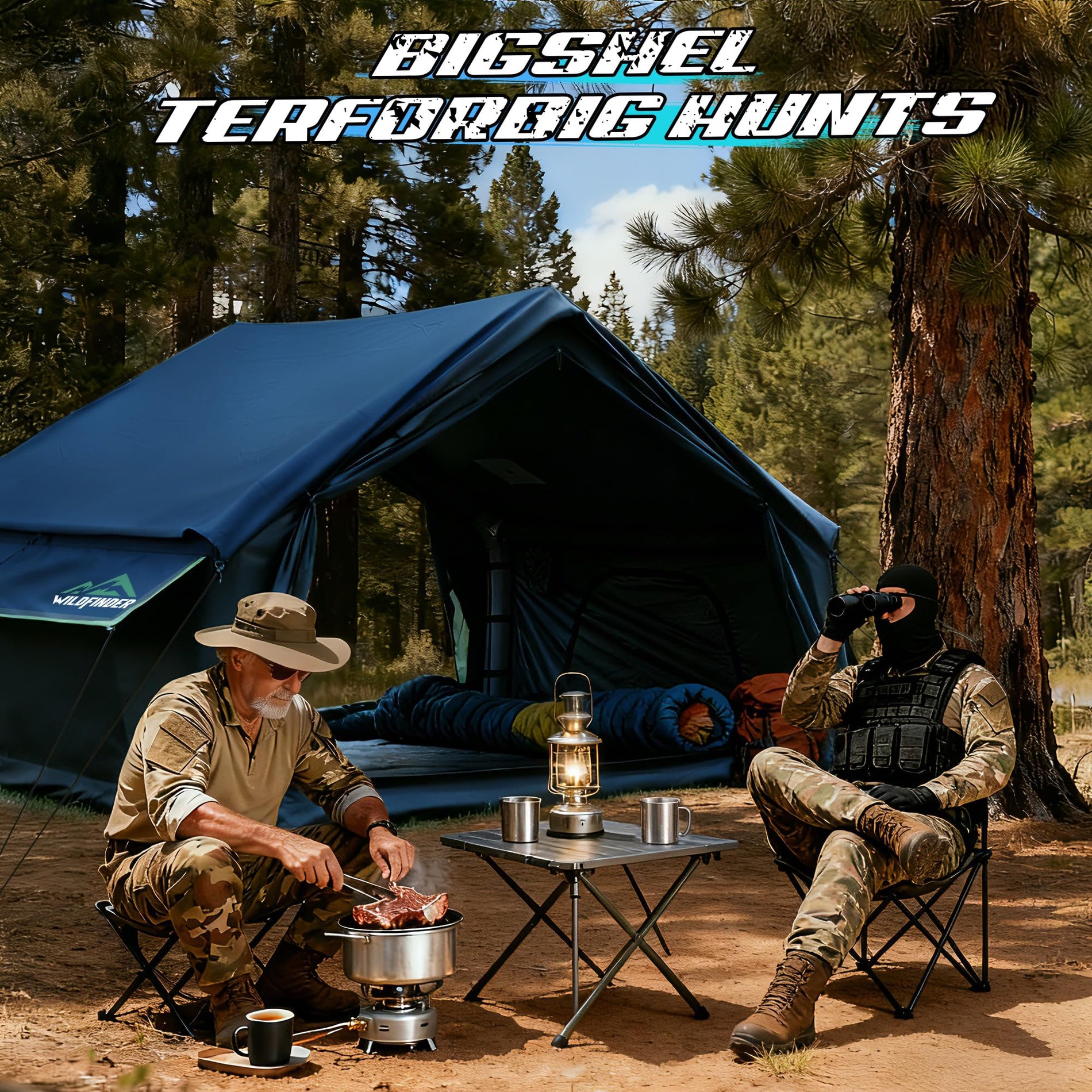 Inflatable Glamping Tent with Skylight & Stove Jack