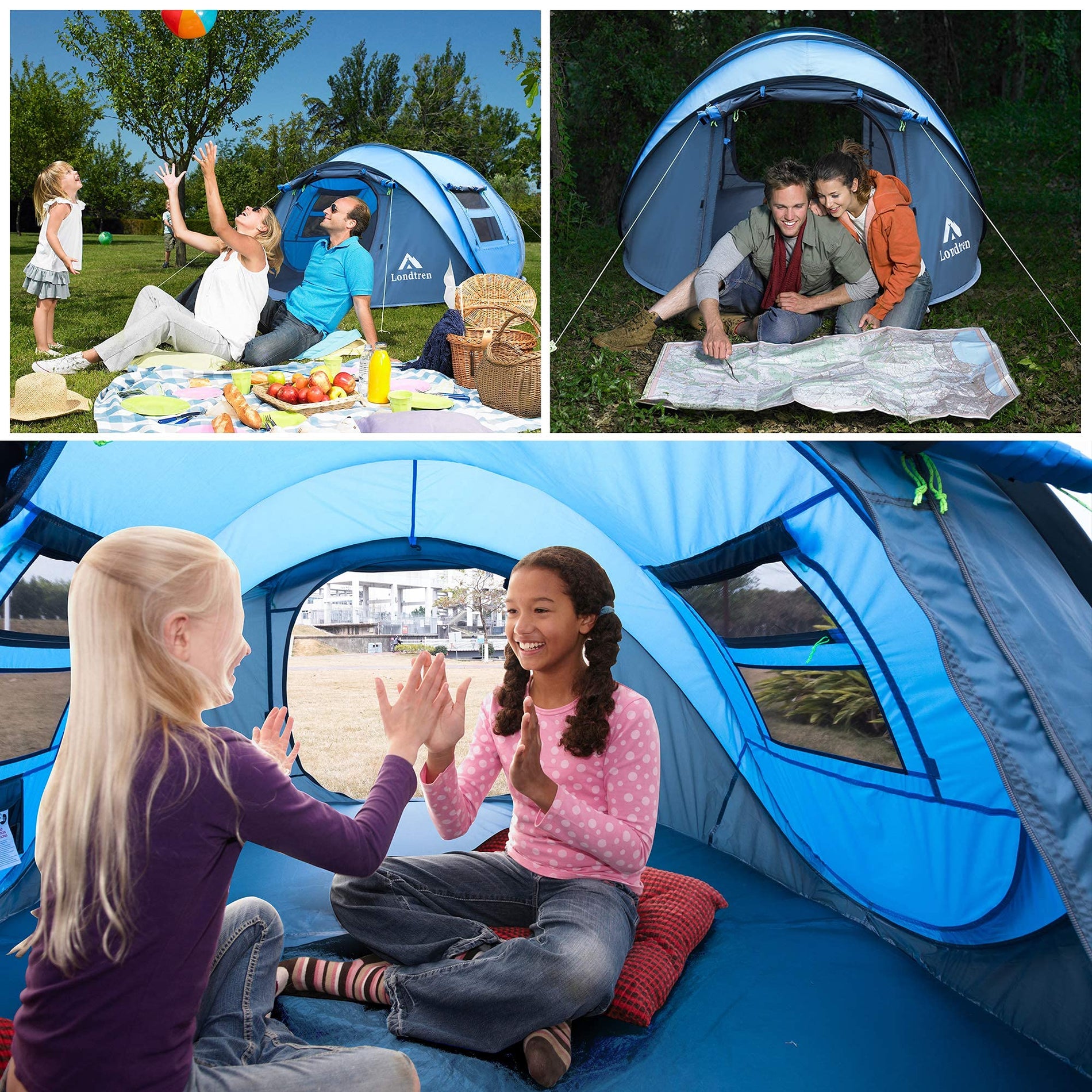 4-Person Pop Up Camping Tent Waterproof