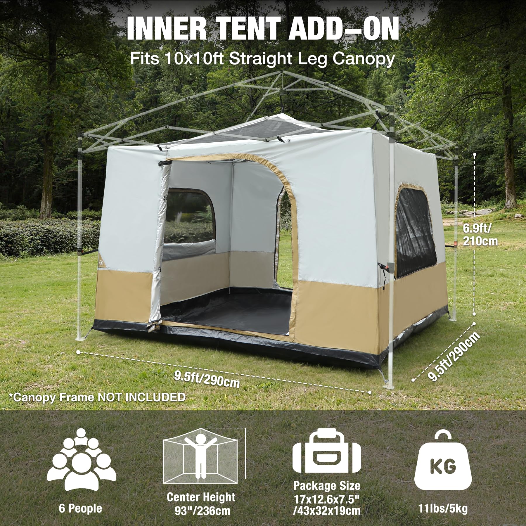 4-6 Person Canopy Inner Camping Tent