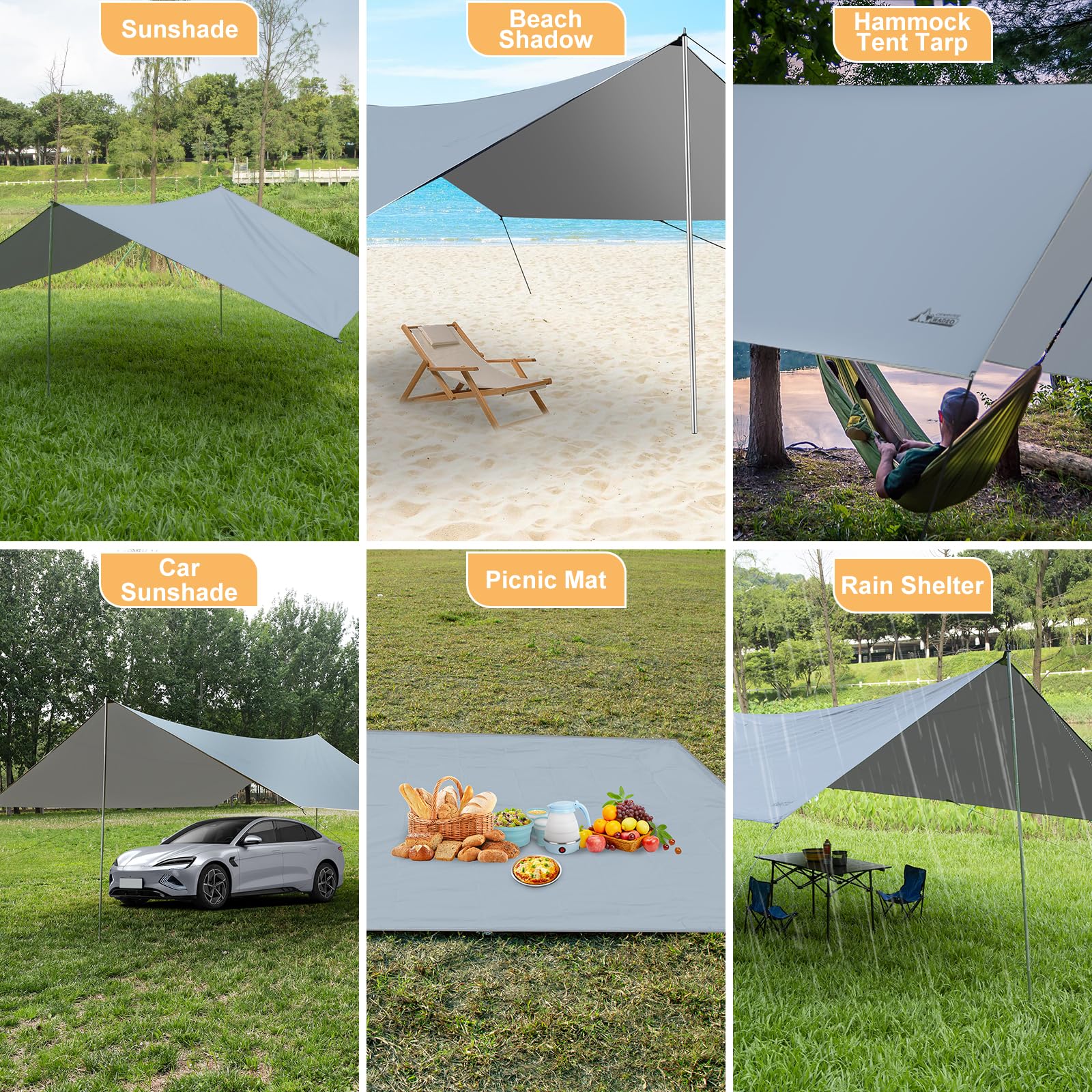 16x12 Waterproof Camping Tarp Canopy