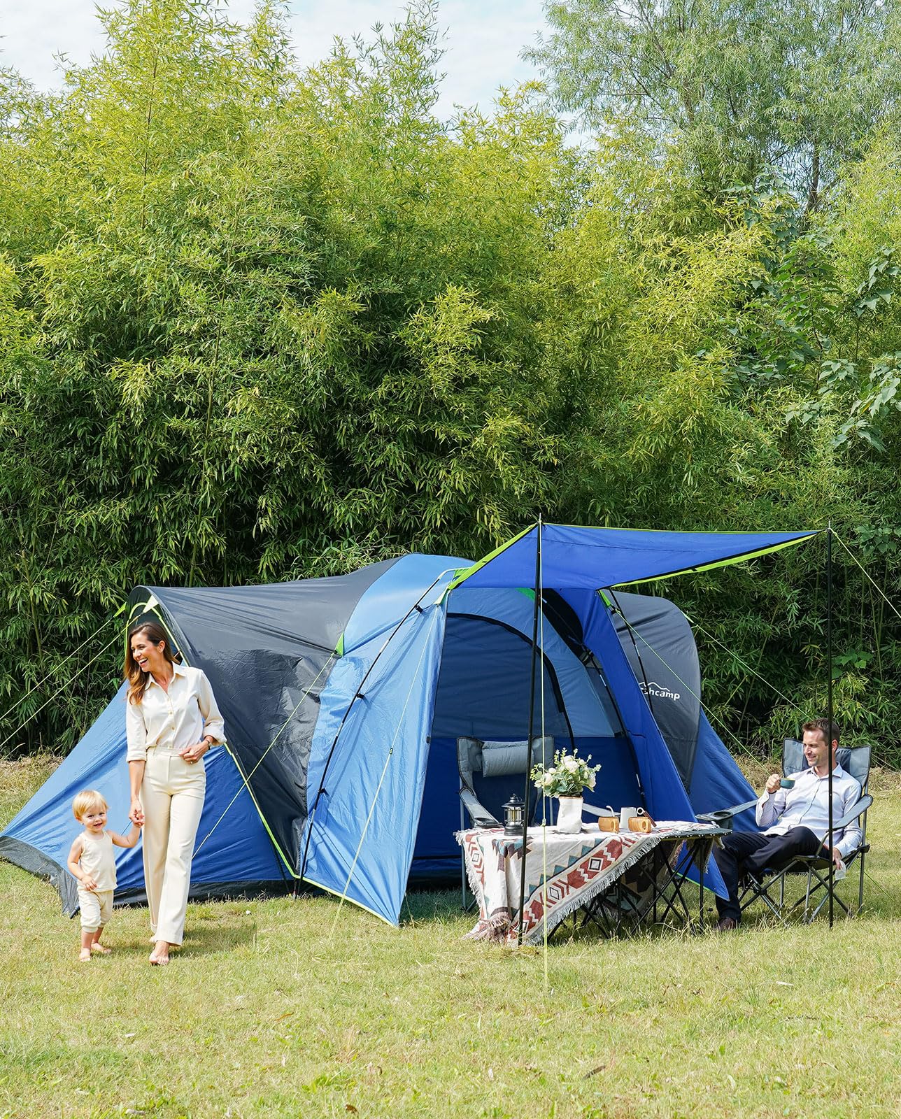 8-Person 3-Room Family Dome Camping Tent